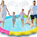 Jasonwell Splash Pad Sprinkler for Kids Splash Play Mat Outdoor Water Toys Inflatable Splash Pad Baby Toddler Pool Boys Girls Children Outside Backyard Dog Sprinkler Pool Age 1 2 3 4 5 6 7 8 9 XXL