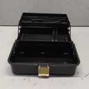 BTSKY 3-Layer Plastic Dividing Storage Box Craft Organizer with Adjustable Spacers Portable Handled Art Supply Organizer Multipurpose Home Utility Box for Sewing (Black+Beige)