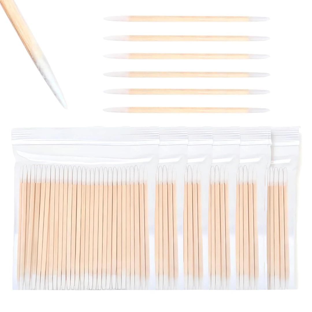 600PCS Precision Tip Cotton Swabs, Double-end Microblading Pointed Tip Cotton Swabs Makeup Applicators Nail Polish Remover Pen Disposable Makeup Touch Up Correcting Beauty Tools