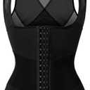 SHAPSHE Waist Trainer for Women Workout Corset Waist Cincher Shapewear Tummy Control Vest Body Shaper Invisible Girdle (Medium, Black)