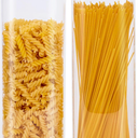 Square Glass Food Storage Jars with Lids[Set of 2], Perfect for Pasta, Cookies, Nuts, Coffee, Cereal, Flour, Organize Your Kitchen and Pantry with these BPA-Free Glass Jars with Canisters