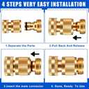 Therwen 10 Sets Garden Hose Quick Connector Solid 3/4 Inch Water Hose Connectors No Leak Heavy Duty Garden Fitting Female Adapter and Male Adapter (Brass Color)