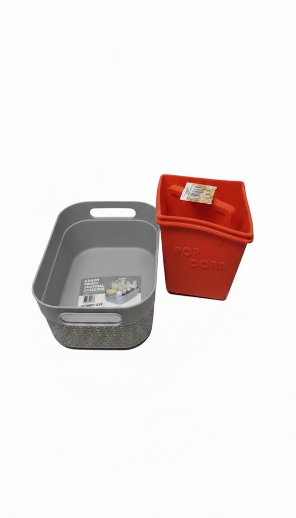 Microwave Popcorn Popper | Replaces Microwave Popcorn Bags | Healthy Air Popped Popcorn - No Oil Needed | BPA Free Premium European Grade Silicone Popcorn Maker by Cestari Kitchen (Red) and Small Seashell StyeBin