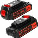 20v Lithium Battery Replacement: 4.0ah Compatible with Black and Decker LBXR20 LBXR2020 LBXR2520 LB2XR20 - Extended Runtime for Cordless Power Tools Drill 2 Pack