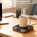 Coffee Mug Warmer, Fast Heating & Constant Temperature Control, 6-Temp Settings, 1-12H Timer, Candle Warmer, Compatible with Various Cups for Coffee, Tea, Milk (Wood)
