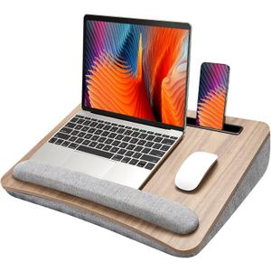 HUANUO Laptop Lap Desk - Portable Lap Desk with Pillow Cushion, Fits up to 17 inch Laptop, with Anti-Slip Strip & Storage Function for Home Office Students Use as Computer Laptop Stand, Book Tablet