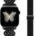 Minyee Slim Braided Magnetic Band Compatible with Apple Watch Bands Women 40/41/42/44/45/46/49/38, Dressy Celtic Knot Soft Thin Elastic Nylon Strap for iWatch Series 11 10 9 8 7 6 5 4 SE/Ultra 3 2 1