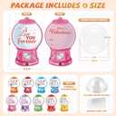 Valentine's Candy Cards Gift Set with Plastic Domes - DIY Craft Treat Holder, Bubble Gum Machine Theme Valentines Day Candy Dispenser Cards for Classroom Exchange, School Party Favors (36/18 Pcs) (18)