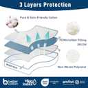 King Mattress Pad Cotton Mattress Pad Cover Quilted Mattress Cover 18-22" Deep Pocket Mattress Protector King Size White Down Alternative Filling Noiseless & Breathable
