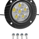 Super Bright Offroad LED Spotlight/Fog Light/Light Pods, 3.5 inch Round Flush-Mount, 6000K Cool-White Long-Range Spot Beam, Die-Cast Aluminum Housing, 12V/24V DC, Corrosion/Vibration Resistant, 1-Pack