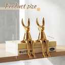 Pinkunn Set of 3 Easter Bunny Decor, Electroplated Sitting Bunny Figurine Statue, Ceramic Gold Rabbit Figurines Showpiece for Easter Table Decor, Spring Home Shelf Desk Counter