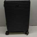 Hard Shell Suitcases Airline Approved 20 Inch Carry on Luggage with Wheels, Expandable Travel Luggage with Cup Holder Charger Built in Lightweight Small Suitcase, Black