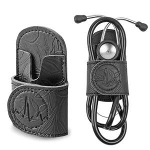 Stethoscope Holder Hip Clip.Night Shift Nurse Essentials Organizer,3M Littmann Stethoscope Belt Clip for Scrubs, Nursing Tools Holster Case,Teaching Stethoscope Holder(1-Carving Black)
