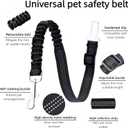 2 x Dog Seat Belt for Car - Adjustable Dog Car Safety Harness, Elastic Cushioning Seatbelt Leash, Reinforced Metal Buckle Anti-Tangle Design, for Small and Medium Pets (Black)