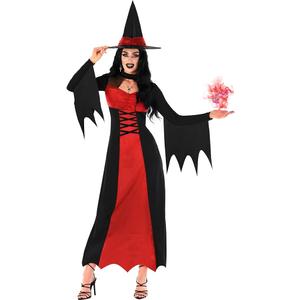 Morph Witch Costume Women, Wicked Costumes For Women, Halloween Costumes For Womens Adult (Large, Red)