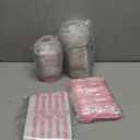 NPLUX 50 Pcs Mini Cake Pans with Lids and Spoons Aluminum Foil Mini Square Baking Cups with Lids Disposable Ramekins Cake Pans Dessert Cups for Wedding Birthday Party(Pink,5oz)