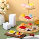 100 Pcs Mini Appetizer Plates Bulk 1 oz 2.4 Inch Square Plastic Dessert Plates Disposable Appetizer Tray for Wedding Summer Pool Beach Backyard Luau Party Shower Cake Birthday (White)