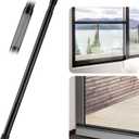 Sliding Door Security Bar, 17-46 Inches Adjustable Patio Door Security Bar, Matte Black Sliding Door Lock Bar with Rubber Tips, 1 Inch Diameter Window Security Bar for Home