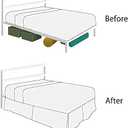 Split Corner Bed Skirt 16 Inch Drop Queen Size 100% Natural Cotton Wrinkle and Fade Resistant Queen Size, White Solid, Queen 60'' X 80'' - 16 Inch Drop