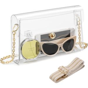 Clear Purse for Women, Clear Bag for Stadium Events, Crossbody Bag Stadium Approved for Sports Concerts Outfits (A11)