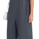 Women Casual Long Bib Pants Overalls Jumpsuits Loose Wide Leg Baggy Rompers Pants with Pockets