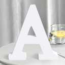 White Wooden Letters 12 Inch for Wall Decor,Large Unfinished Wood Letters for Home,Wooden Alphabet Letters for Crafts,Standing Garden Board or Room Name Signs DIY Carft (A)