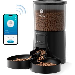 Automatic Cat Feeder for 2 Cats: 2.4Ghz WiFi Smart APP Remote Control- Timer Food Dispenser 1-10 Meals Per Day- Auto Pet Feeder for Cats and Small Dog Indoor- Detachable Clean& Dual Power