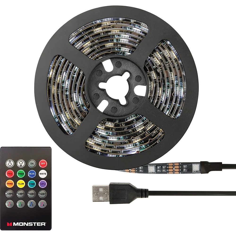 Monster Sound Reactive LED Light Strip - Multi 6.5ft