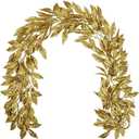 3 Pcs 6FT Christmas Garland Gold Glittered Artificial Magnolia Leaves for Mantle Christmas Tree Decorations Indoor Outdoor Hanging Garland Ornaments Garden Door Wall Window Stair Holiday Home Decor