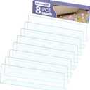 8 Pack Toy Blocker for Furniture, Clear Under Couch Blocker, Stop Things Going Under Sofa or Bed, 16" L x 3.2" H, Adjustable Gap Bumper for Furniture with Strong Tape