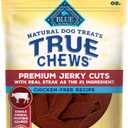 Blue Buffalo True Chews Beef Premium Jerky Cuts Natural Dog Treats, Chicken-Free Recipe, Healthy Reward or Training Treat, Made in the USA with Real Steak & Natural Ingredients, 20 oz. (EXP 08/18/27)