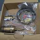 Industrial Vintage 1-Light Wall Sconce with 5.9" Round Ribbed Clear Glass Globe Lampshade, U-Shaped Indoor Wall Mounted Lamp Fixture for Bedroom Living Room Bathroom Vanity