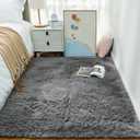 Ophanie Area Rugs for Living Room Bedroom, Washable Non-Slip Fluffy Soft Grey Shag Carpet, Indoor Floor Gray 4x6 Fuzzy Shaggy Living Room Plush Rug for Kids Home Dorm Decor Aesthetic