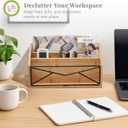 Prosumer's Choice Bamboo Desk Organizer for Office and Home Natural Bamboo Mail Organizer for Countertop - Wooden Desktop Organizer for Mail, Files, Letters, and Tabletop Storage