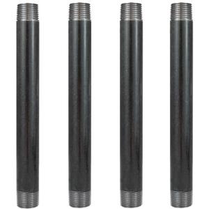 GeilSpace 3/4" 10" Heavy Duty Pre-Cut Grey Metal Pipe, Industrial Steel Fits Standard 3/4 Inch Threaded Pipes and Fittings - Vintage DIY Industrial Shelving (3/4" 10", Grey)