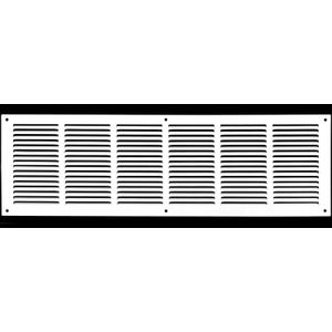 HVAC Premium 32'' x 12'' [Duct Opening] Flat Stamped Steel Return Air Grille - Sidewall and Ceiling - HVAC Vent Duct Cover - White [Outer Dimensions: 33.75''w X 13.75''h]