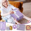 8 Pcs Christmas Pastor's Wife Appreciation Gifts Box with Glass Cup Candle Bracelet Hair Scrunchy Card Christian Religious Inspirational Thank You Gifts for Pastors Bishop Wife Women(Purple)