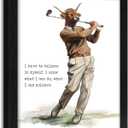 Funny Highland Cow Wall Art Motivational Wall Decor 8x10 Inches, Framed Inspirational Quotes Sports Poster Prints Animal Canvas Pictures for Golf Decor Living Room Office Art