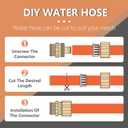 Garden Hose 100ft x 5/8", Custom Length, -40F to 150F, All-weather, NO Kink, Flexible, 600 Burst PSI, Leakproof Water Hose with Additional Customizable Solid GHT Fittings