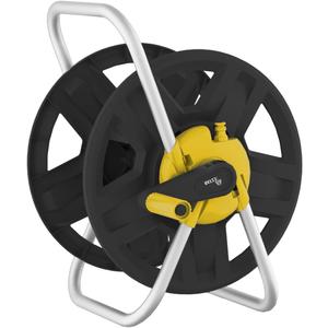 Water Hose Reel Cart, Holds 60-80 Ft of 5/8 Inch Hose, Yellow Wall Mounted Garden Hose Cart, Portable Hose Reel for Convenient Storage and Watering