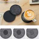 Set of 6 Non-Slip Silicone Coasters with Holder, Double-Sided Absorbent for Hot/Cold Drinks, Scratch & Water Ring Protection for Wood Tables, Home Office Bar, Black Gold Marble (Grey) (Gray)