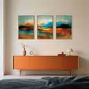 Large Abstract Burnt Orange Framed Canvas Wall Art,Neutral Blue and Black Wall Decor,Modern Brush Stroke Artwork,Minimalist Watercolor Art Print for Living Room,Bedroom,Office- 16"x24"x3