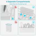 Dish Drying Rack Kitchen - Dish Racks for Kitchen Counter Space-Saving, Dish Drainer with Automatic Drain and Adjustable Spout, Dishwasher Rack with Cutlery Holder, Easy to Install, White (1 Tier - White)