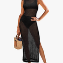 ANRABESS Womens Swimsuit Cover Up Sleeveless Hollow Knit Bikini Swimwear Bathing Suit Coverup Crochet Beach Dress M
