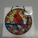 Cardinal Gifts for Women - 8 Inch Cardinal Stained Glass Window Hanging, Unique Sun Catcher with Metal Chain and Hook, Suncatcher Window Wall Decor Suncatcher Gifts