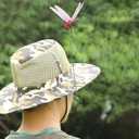 Artificial Dragonfly Pole Clips for Outdoors,Dragonfly Hat Clip,3D Dragonfly Garden Decorative Clips,Horticultural Dragonfly Decoration 12Pcs