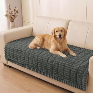 Smiry Couch Cover for Dogs, Non Slip Washable Sofa Protector for Pets, Soft Furniture Cover for Pet, Stylish Sofa Covers, Cozy Protect Against Fur, Dirt & Everyday Messes (Dark Grey, 43" x 82.7")