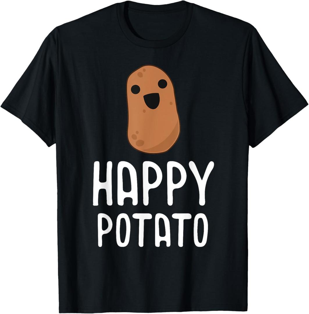 Happy Potato - Kawaii Potato Shirt, Funny Gift Vegetable T-Shirt Kids Size M