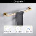 TNOMS 5-Piece Bathroom Hardware Set 23.6 Inch Gold Towel Bar Set Towel Bar Towel Ring Coat Hook and Toilet Paper Holder with Shelf Wall Mounted Stainless Steel Bathroom Accessories Set