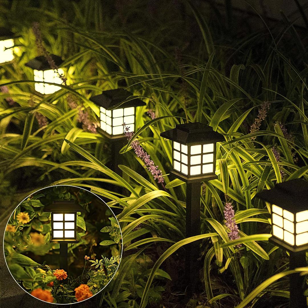 SOLPEX Solar Outdoor Lights, 12 Pack Solar Path Lights, Walkway Lights Outdoor, Garden Light, Solar-Powered Pathway Waterproof for Garden, Yard, Landscape and Driveway (Warm White)